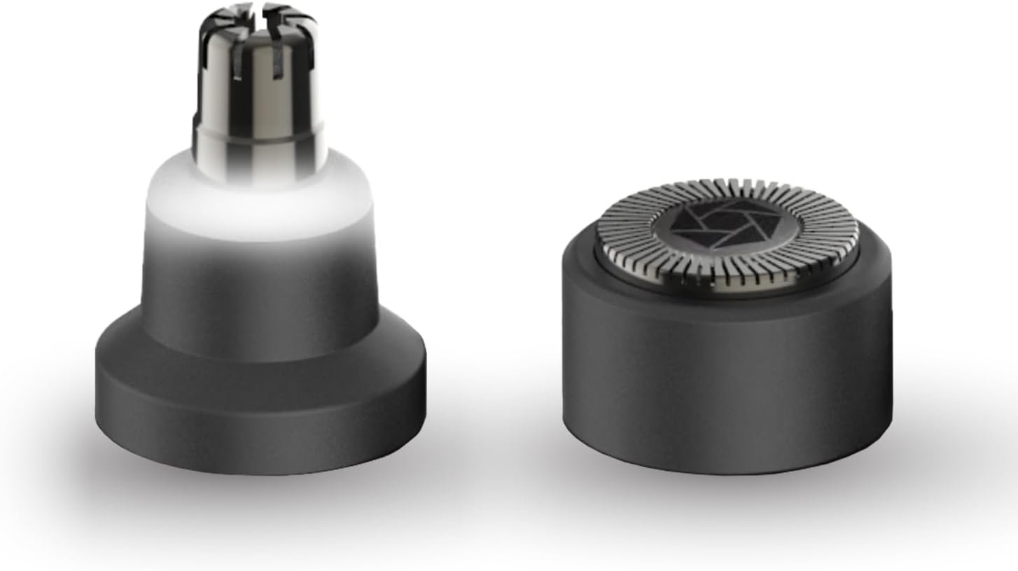 Microtouch Titanium Edge Ear & Nose Trimmer – Dual Rotary Blade Heads with Light (Replacement Head)